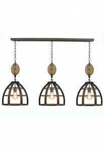 Hanglamp Lucca 3 lights burned steel
