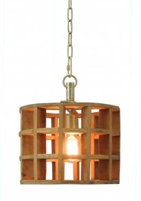 Hanglamp Havanna small natural wood / brass