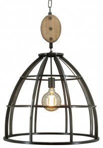open industrieele hanglamp zwart