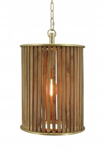 Hanglamp Nassau small natural wood / brass